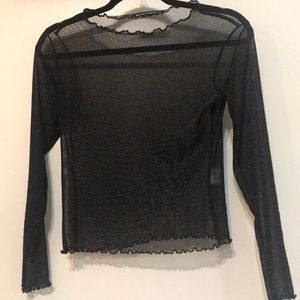 Mesh Sparkling long sleeve shirt